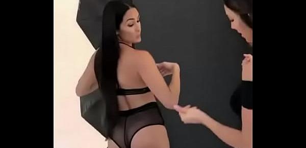  Nikki Bella booty shake in lingerie.